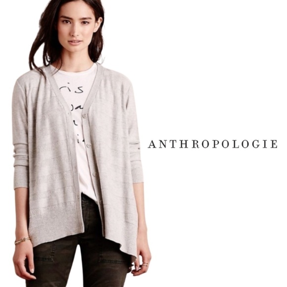 ANTHROPOLOGIE Left of Center Valonia Cardigan Grey NWT - Picture 1 of 13